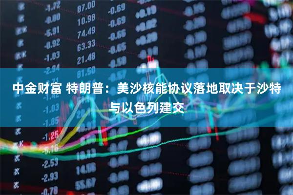 中金财富 特朗普：美沙核能协议落地取决于沙特与以色列建交